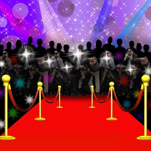 

10x10FT Great Show Press Conference Journalists Spots Light Red Carpet Stage Custom Photo Studio Backdrop Backgrounds Vinyl 3x3m