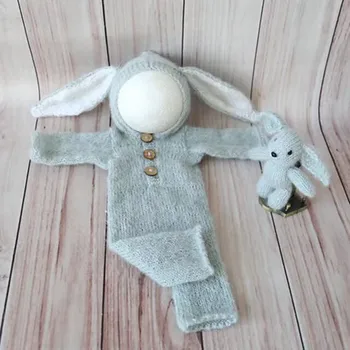 Vintage Newborn Bunny Hat and Hooded Romper Set Light Grey Neborn Outfit Knitted Bunny Toy Newborn Onesie Baby Rabbit Hat Props
Vintage Newborn Bunny Hat and Hooded Romper Set Light Grey Neborn Outfit Knitted Bunny Toy Newborn Onesie Baby Rabbit Hat Props