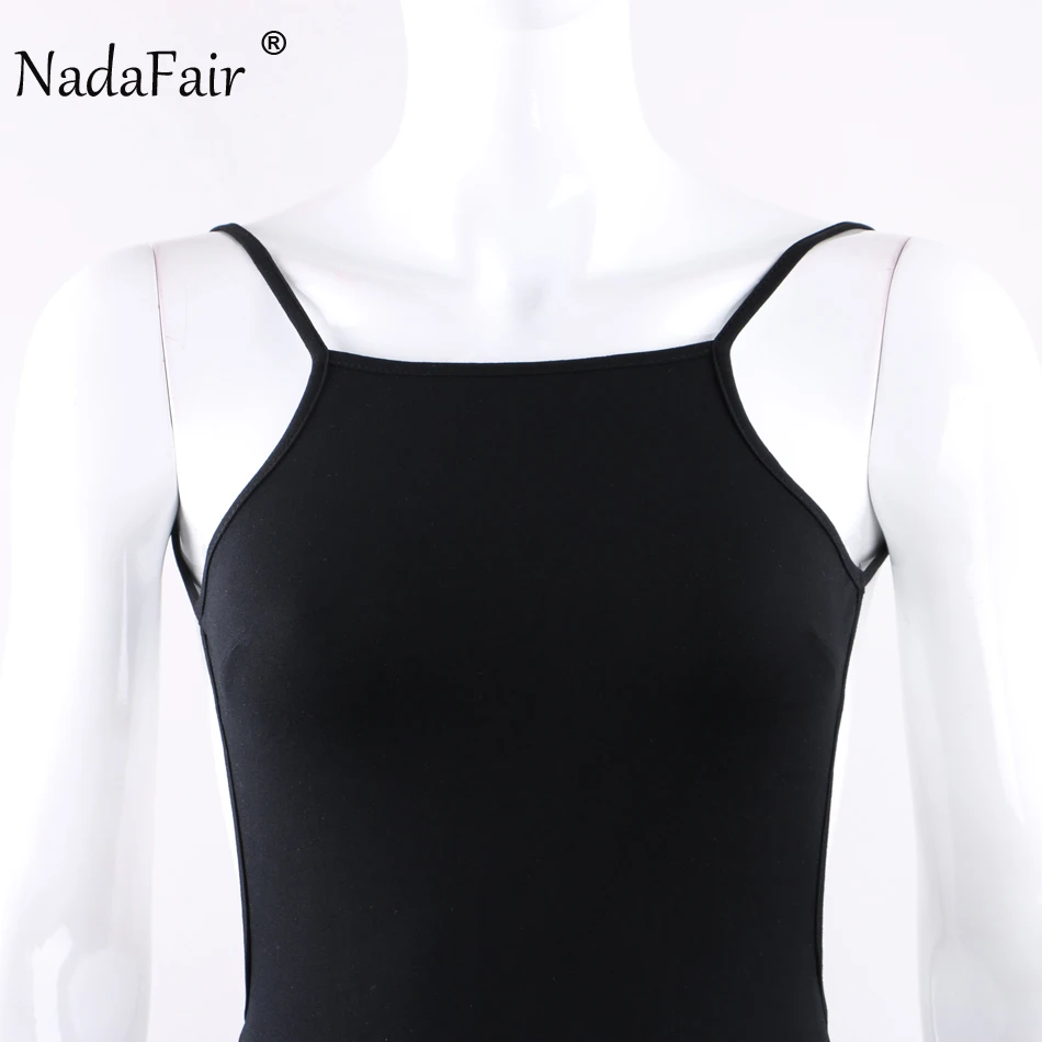 Nadafair 95% Cotton Spaghetti Strap Black Sexy Club Backless Bodycon Dress Women Summer Beach Casual Mini Dress 27