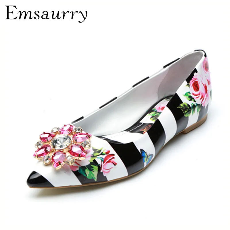 Black White Print Color Casual Flat Shoes Woman Pointed Toe Crystal Flower Rhinestone Mary Janes Wedding Shoes
Black White Print Color Casual Flat Shoes Woman Pointed Toe Crystal Flower Rhinestone Mary Janes Wedding Shoes