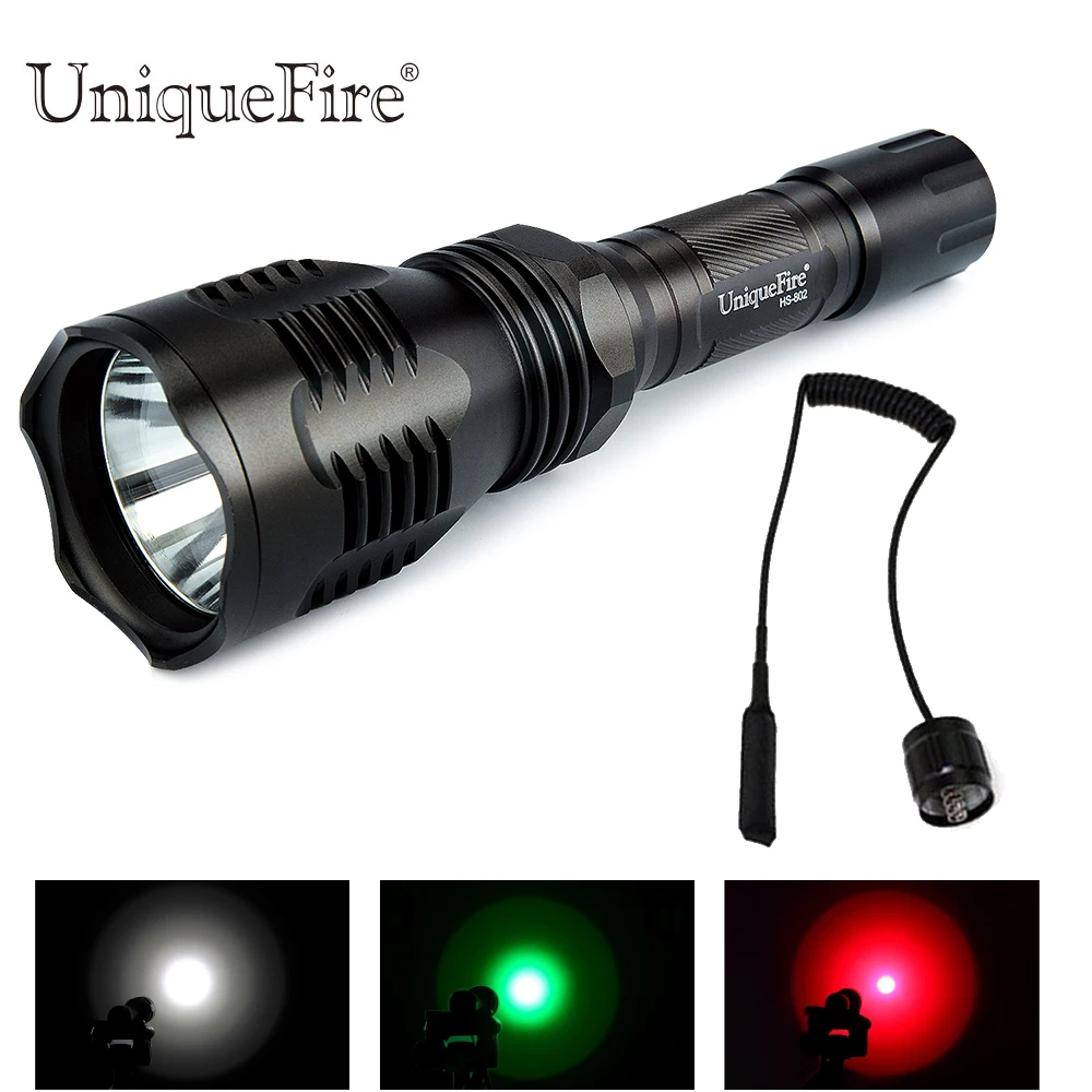 300 Lumens LED Flashlight Uniquefire HS-802-XRE Led 3 Modes Hunting Flashlight Rechargeable 18650 Lamp Torch+Remote Pressure
300 Lumens LED Flashlight Uniquefire HS-802-XRE Led 3 Modes Hunting Flashlight Rechargeable 18650 Lamp Torch+Remote Pressure