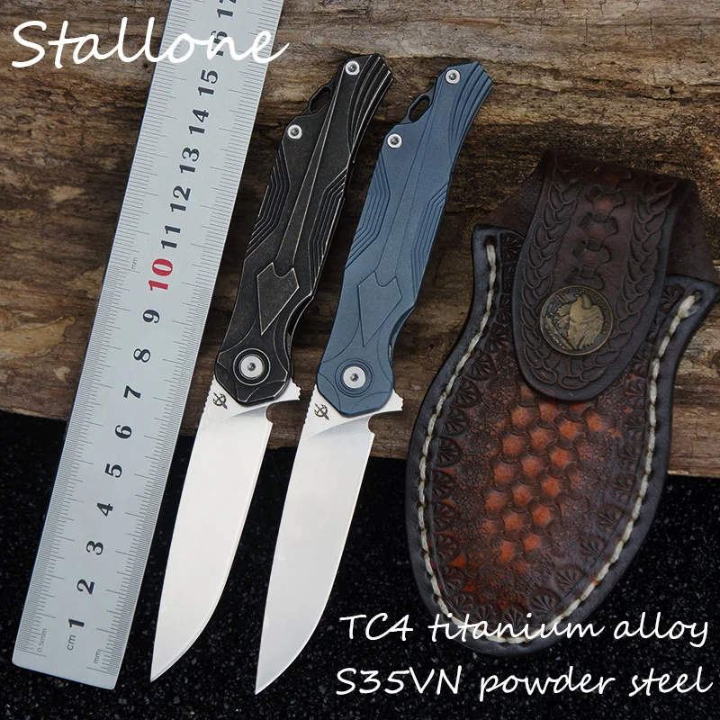 Stallone S35VN blade folding knife TC4 titanium alloy handle pocket knife camping tactical hunting knife EDC tool cart fishing
Stallone S35VN blade folding knife TC4 titanium alloy handle pocket knife camping tactical hunting knife EDC tool cart fishing