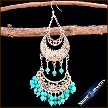 Real Handmade 925-SterlingSilver Hooks Long Dangle Earrings Exaggeration Turquoises Stone Pendant Drop Beads For Party Jewelry
Real Handmade 925-SterlingSilver Hooks Long Dangle Earrings Exaggeration Turquoises Stone Pendant Drop Beads For Party Jewelry