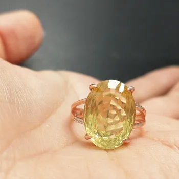 FLZB , Big silver super ring with 18k rose gold 9.5ct bird's nest cut ov 12*16mm natural Lomen quartz gemstone ring for gift
FLZB , Big silver super ring with 18k rose gold 9.5ct bird's nest cut ov 12*16mm natural Lomen quartz gemstone ring for gift