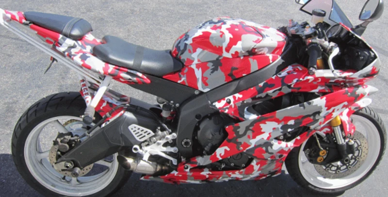 Black Red Camouflage Vinyl Wrap-7