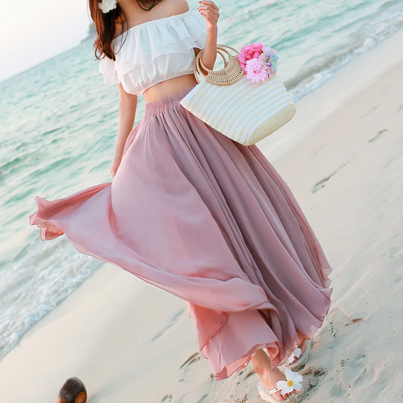 2019 Summner Women Maxi Skirt High Waist Women Chiffon Long Skirt Womens Ruffles Boho Long Beach White Skirt Saia Longa Faldas
2019 Summner Women Maxi Skirt High Waist Women Chiffon Long Skirt Womens Ruffles Boho Long Beach White Skirt Saia Longa Faldas