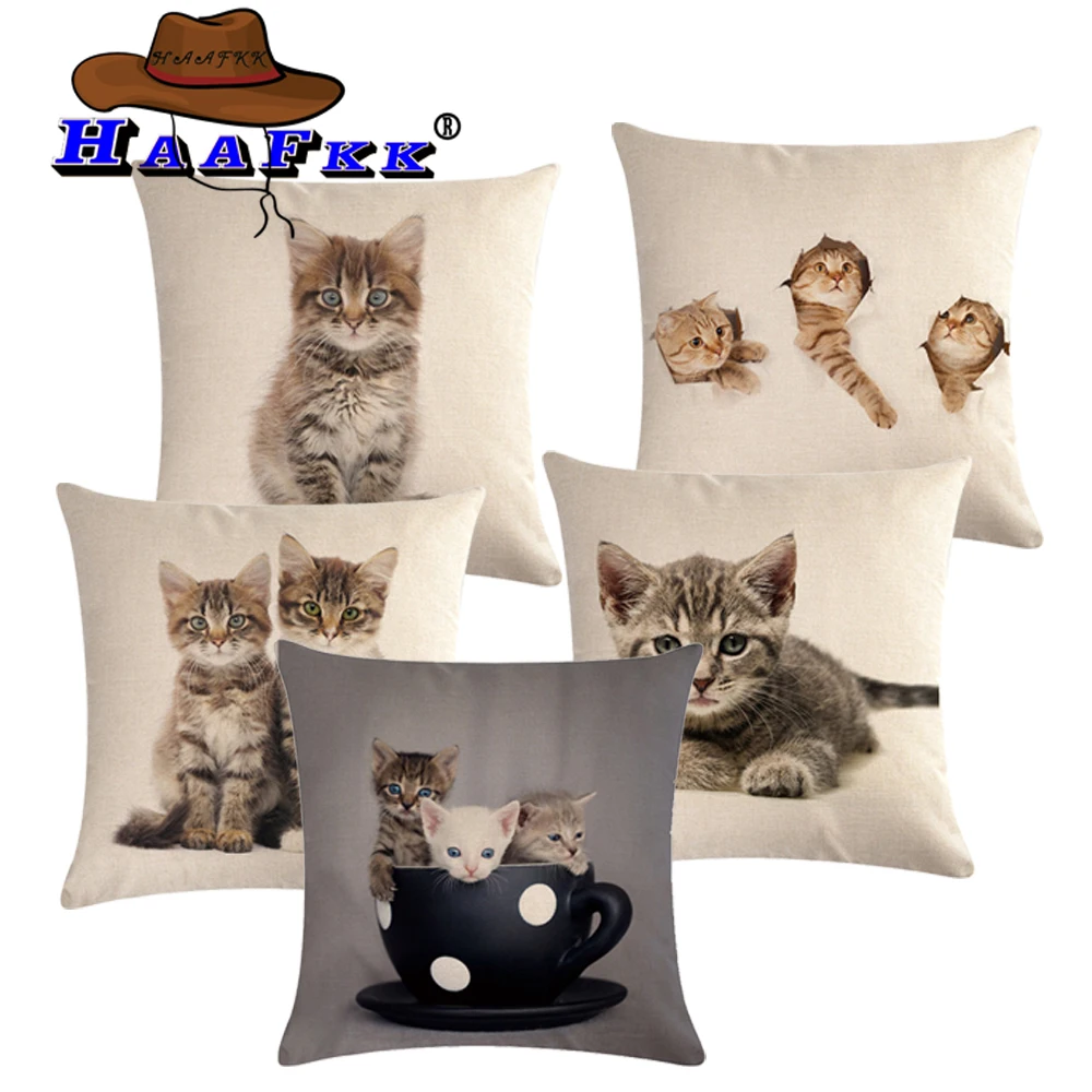 Cartoon animal cushion linen cotton home decoration printed cat pattern pillow living room sofa decoration waist pillow 45x45cm
Cartoon animal cushion linen cotton home decoration printed cat pattern pillow living room sofa decoration waist pillow 45x45cm