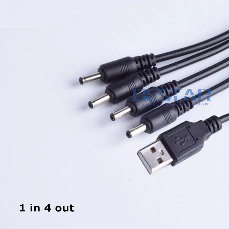 USB to 3.5 mm/1.35 mm 1 in 4 out DC splitter Cable 5 Volt 2A DC Barrel Jack Power Y Cable USB 3.5x1.35mm 1 To 4 1.5m
USB to 3.5 mm/1.35 mm 1 in 4 out DC splitter Cable 5 Volt 2A DC Barrel Jack Power Y Cable USB 3.5x1.35mm 1 To 4 1.5m