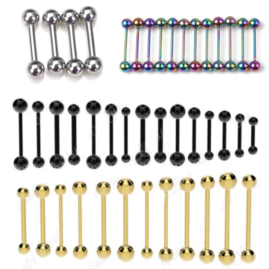 14g 16g 18 Gauge Steel Black Gold 3-6mm Ball Tongue Bar Straight Barbell Piercing Eyebrow Tragus Stud Nipple Ring Body Jewelry
14g 16g 18 Gauge Steel Black Gold 3-6mm Ball Tongue Bar Straight Barbell Piercing Eyebrow Tragus Stud Nipple Ring Body Jewelry