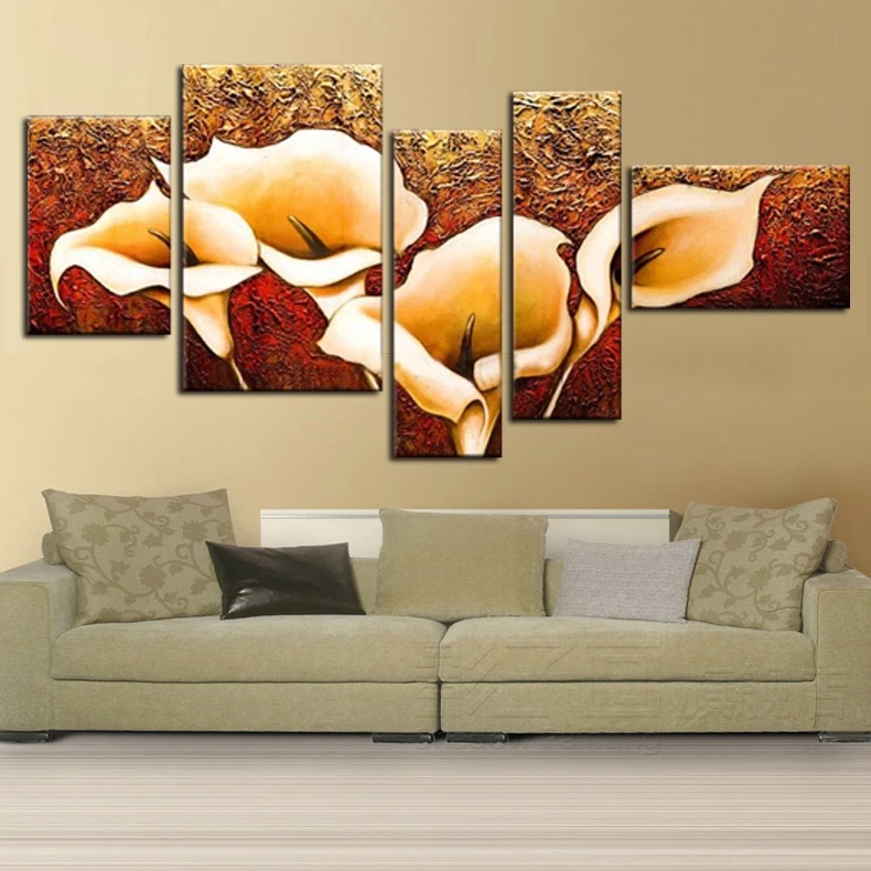 Yellow Calla Lily Paintings on canvas,nice flowers oil paintings for living room decoration,5 pieces/set
Yellow Calla Lily Paintings on canvas,nice flowers oil paintings for living room decoration,5 pieces/set