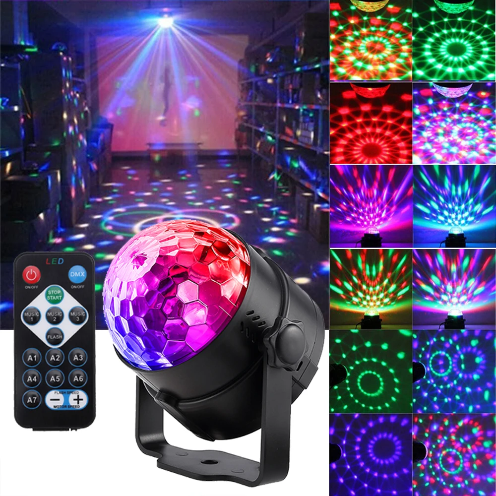 7 цветов Звуковая активация лазерный проектор Spotlight светодиодный RGB DJ Club Disco KTV