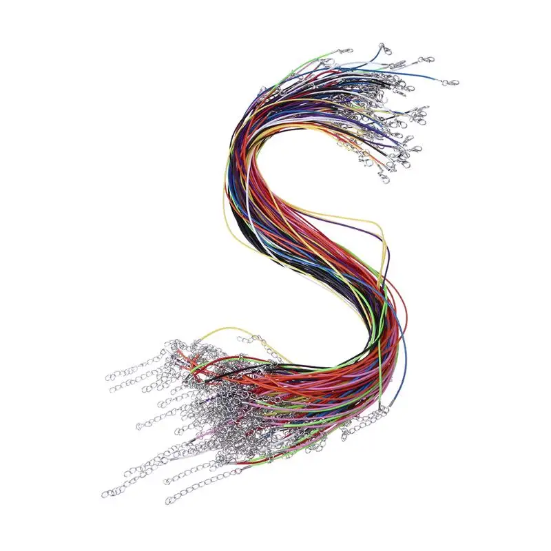 100pcs/set Multicolor 2mm Round Genuine Leather Cord Braided Rope Necklace 50cm Lobster Clasp DIY Jewelry Sewing Accessories
100pcs/set Multicolor 2mm Round Genuine Leather Cord Braided Rope Necklace 50cm Lobster Clasp DIY Jewelry Sewing Accessories