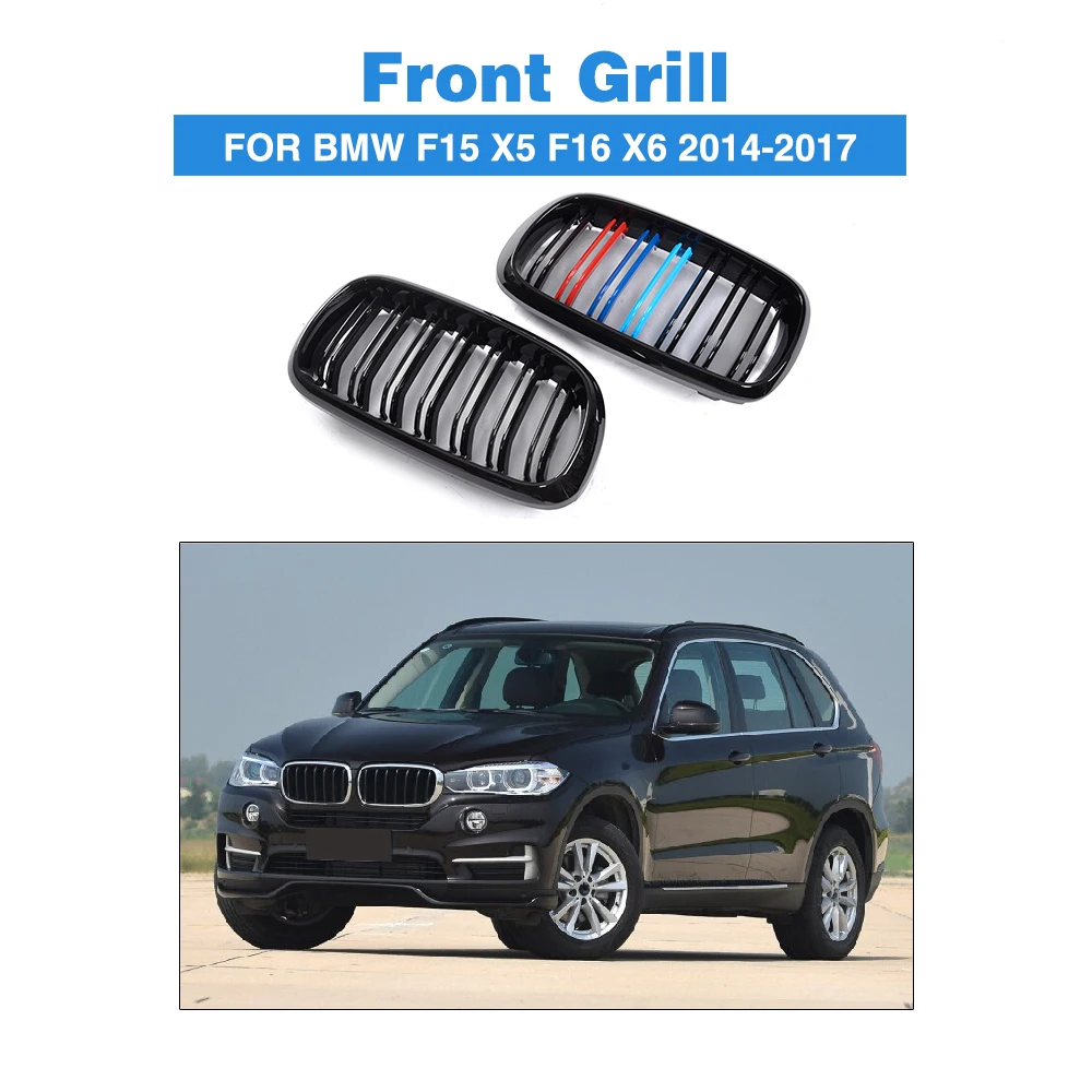 ABS Dual Salt Black Front Bumper Grille Cover For BMW F15 X5 F16 X6 SUV 4 Door 2014-2017 car styling
ABS Dual Salt Black Front Bumper Grille Cover For BMW F15 X5 F16 X6 SUV 4 Door 2014-2017 car styling