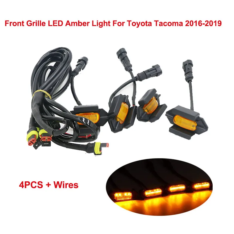 Clearance Sale! Front Bumper Hood Grill Grille LED Amber Light Lamp with Wire For Toyota Tacoma 2016 2017 2018 2019 PT228-35170 Clearance Sale! Front Bumper Hood Grill Grille LED Amber Light Lamp with Wire For Toyota Tacoma 2016 2017 2018 2019 PT228-35170