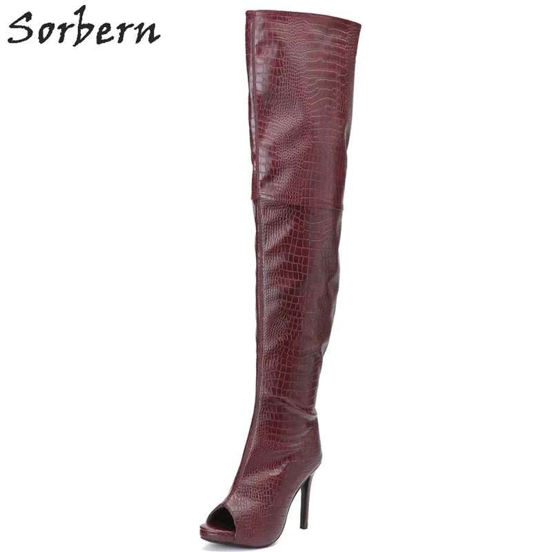 Sorbern Over The Knee Women Boots Spike Heels Peep Toe 2018 Botas Mujer Platform Boots Plus Size Party Boots Woman Boots
Sorbern Over The Knee Women Boots Spike Heels Peep Toe 2018 Botas Mujer Platform Boots Plus Size Party Boots Woman Boots