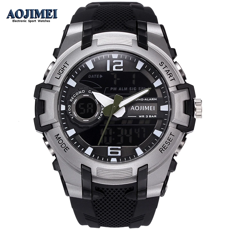 AOJIMEI цифровые спортивные часы мужские электронные военные роскошные светодио