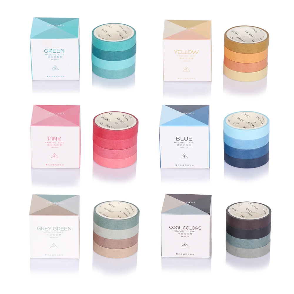 4 Roll 0.9cm*3m New Simple Solid Color Washi Tape DIY Decoration Scrapbooking Masking Tape Adhesive Tape Label Sticker
4 Roll 0.9cm*3m New Simple Solid Color Washi Tape DIY Decoration Scrapbooking Masking Tape Adhesive Tape Label Sticker