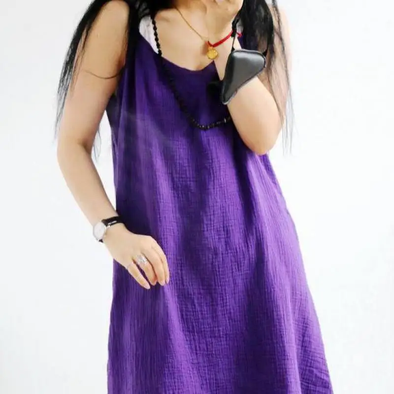 2017 Summer Retro Plus Size Cotton Linen Women Condole Belt Dresses Pullover Long Tops Cotton Yarn Sling Vest Dress Solid Color
2017 Summer Retro Plus Size Cotton Linen Women Condole Belt Dresses Pullover Long Tops Cotton Yarn Sling Vest Dress Solid Color
