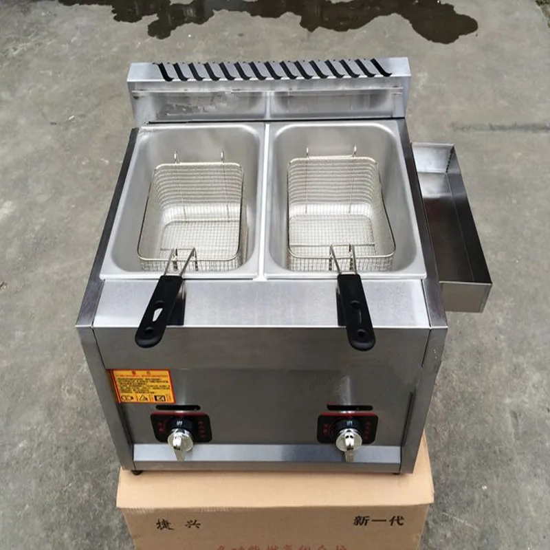 

Gas deep frying machine commercial stainless steel french fries deep fryer ZF