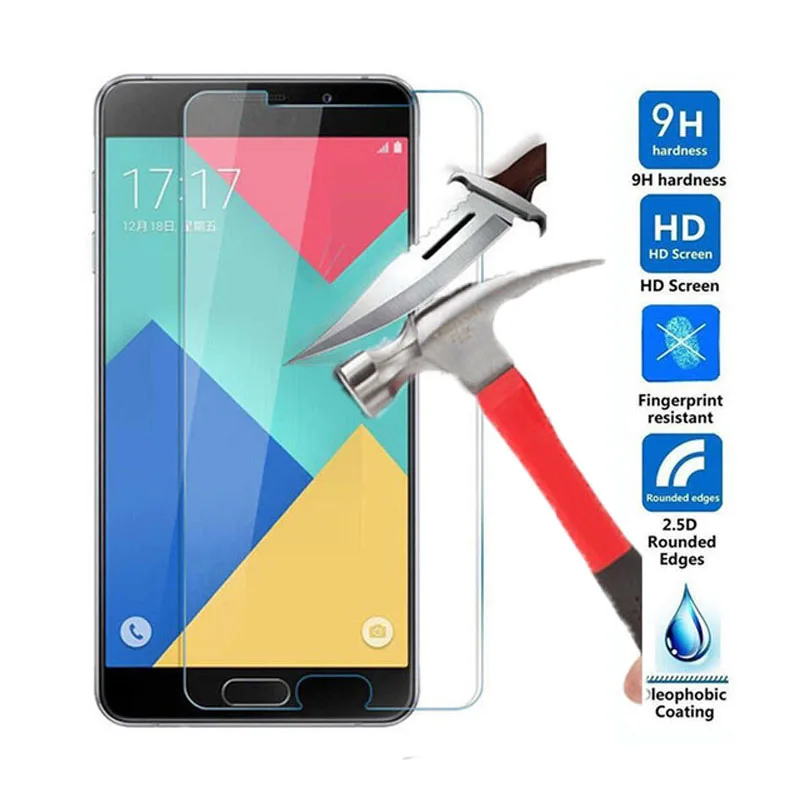 Закаленное стекло 2.5D 9H пленка для Samsung Galaxy J1 J2 J3 J5 J7 A3 A5 A7 2016 Grand Prime G530 G531 S7 S6 S5 S4 S3