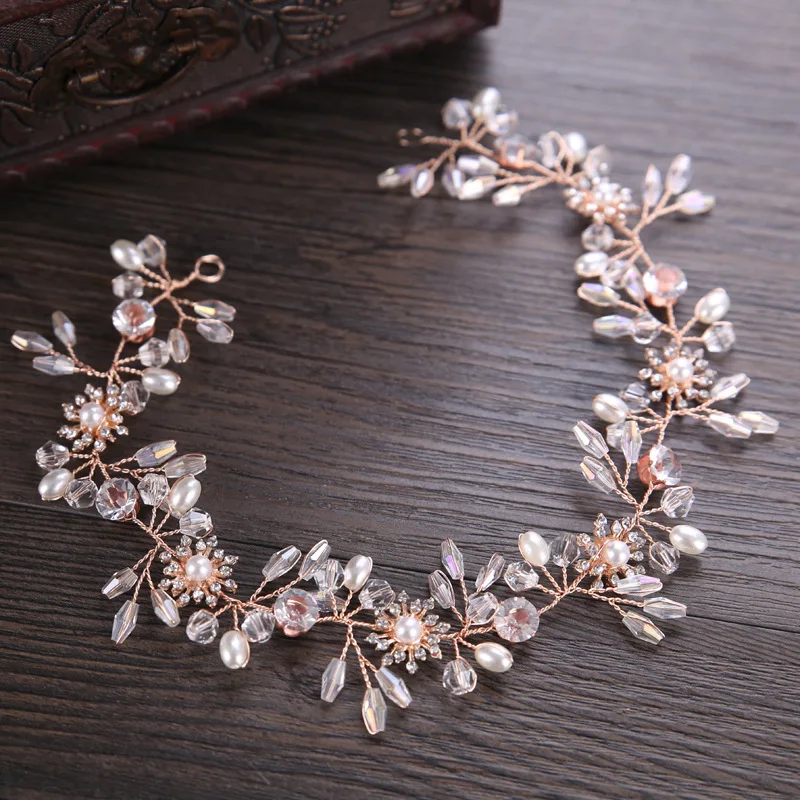 Gorgeous Rose Gold Wired Rhinestones Crystals Pearls Flower Wedding Headband Bridesmaid Bridal Hair Vine Hair Accessories
Gorgeous Rose Gold Wired Rhinestones Crystals Pearls Flower Wedding Headband Bridesmaid Bridal Hair Vine Hair Accessories