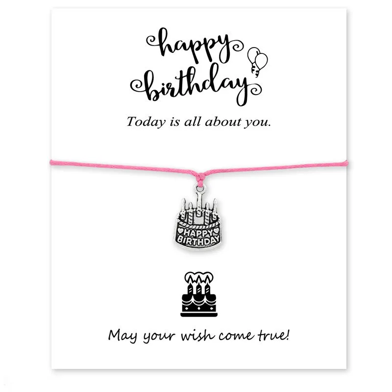 1Pcs Multi Colors Birthday Cake Card Charm Bracelets Friends Infinity Wish Antique Silver Adjustable Gifts Jewelry Accessories
1Pcs Multi Colors Birthday Cake Card Charm Bracelets Friends Infinity Wish Antique Silver Adjustable Gifts Jewelry Accessories