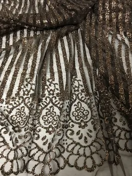 Graceful coffee design evening dress tulle material French net lace fabric with glitters UN42(5yards/pc)
Graceful coffee design evening dress tulle material French net lace fabric with glitters UN42(5yards/pc)