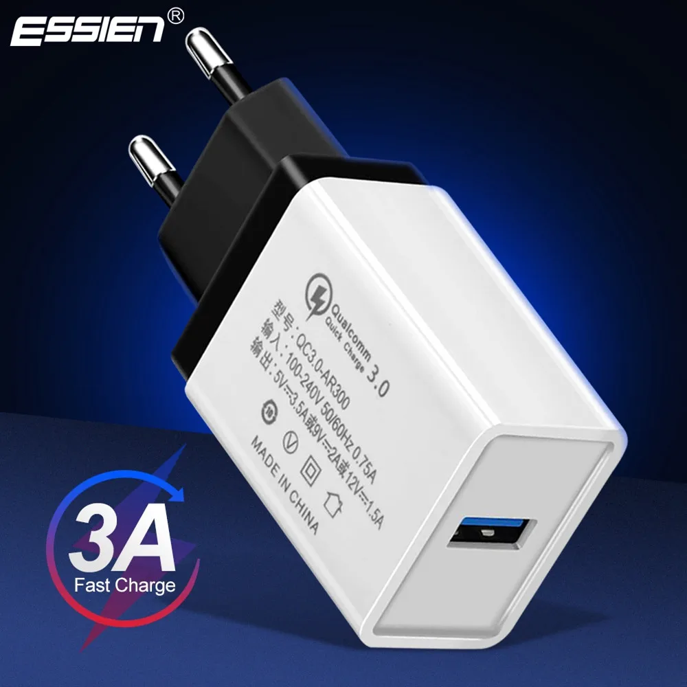 ESSIEN Universal 5V 3.5A Quick Charger 3.0 Fast Charger EU Plug USB Charger for iphone Xs Max 8 7 for Samsung S9 S8 Wall Adapter
ESSIEN Universal 5V 3.5A Quick Charger 3.0 Fast Charger EU Plug USB Charger for iphone Xs Max 8 7 for Samsung S9 S8 Wall Adapter