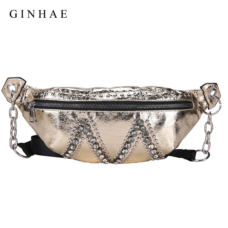 2019 Fashion Fanny Packs For Women Waist Packs Diamons Rivet Pu Leather Shoulder Chest bag Women's Chain Belt Bag Bolsa Feminina
2019 Fashion Fanny Packs For Women Waist Packs Diamons Rivet Pu Leather Shoulder Chest bag Women's Chain Belt Bag Bolsa Feminina
