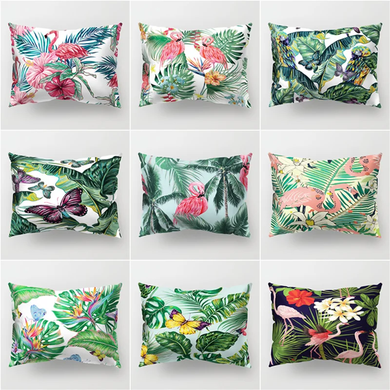Tropical plant leaves flamingo butterfly rectangular polyester printing pillow cover 50*30cm home sofa pillowcase cushion cover
Tropical plant leaves flamingo butterfly rectangular polyester printing pillow cover 50*30cm home sofa pillowcase cushion cover