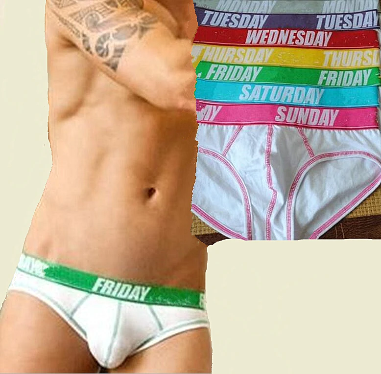 

A Set 7pcs Men daily Underwears Men's Cotton Briefs Mens Sexy Briefs Underwear Week underpants Wholesale