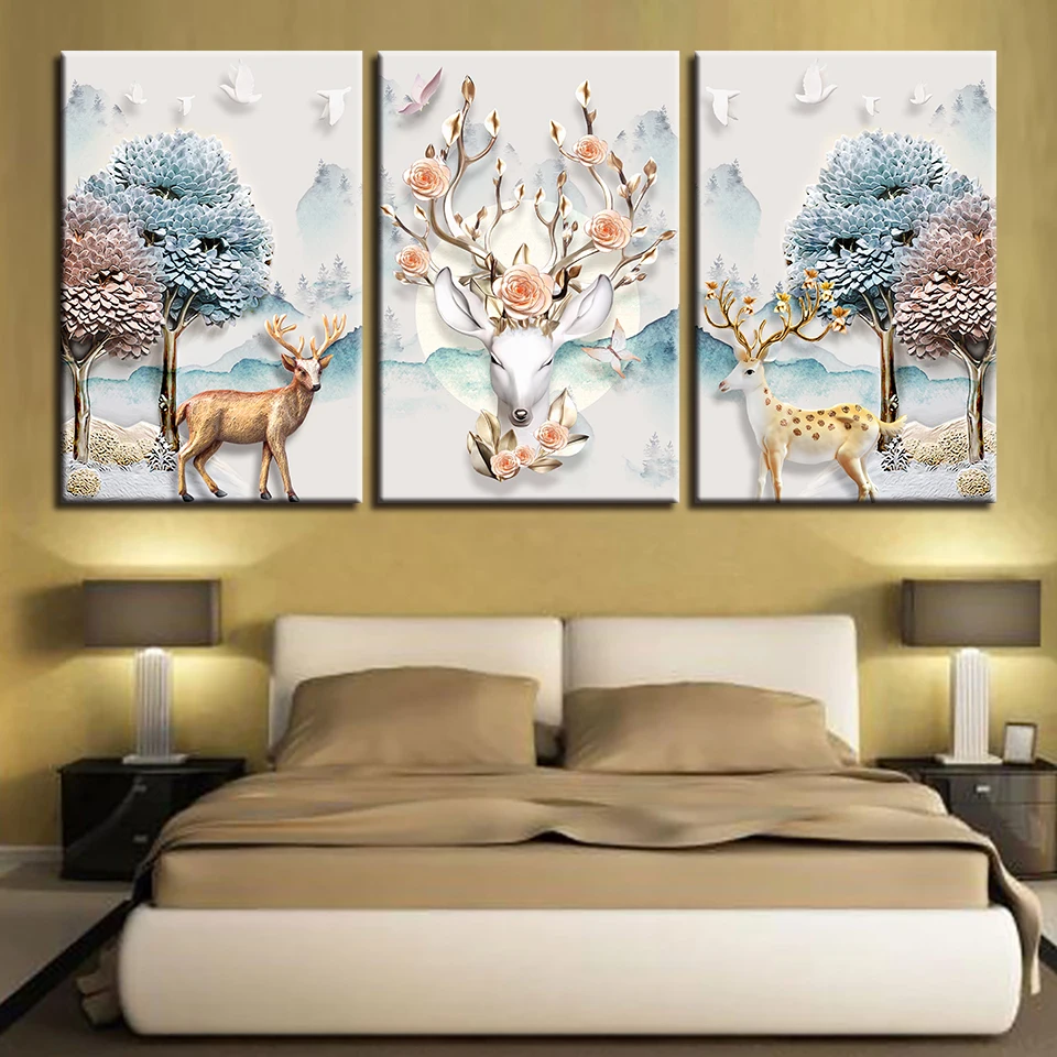 Canvas Poster HD Printed Wall Art 3 Pieces Sika Deers Paintings Roses Flowers Abstract Pictures Living Room Home Decor Framework
Canvas Poster HD Printed Wall Art 3 Pieces Sika Deers Paintings Roses Flowers Abstract Pictures Living Room Home Decor Framework