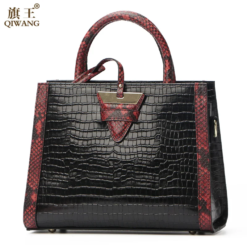 Qiwang Authentic Women Bag 100% Genuine Leather Women Crocodile Handbag Triangle Tote Women Bag Large Brand Bag Sexy
Qiwang Authentic Women Bag 100% Genuine Leather Women Crocodile Handbag Triangle Tote Women Bag Large Brand Bag Sexy