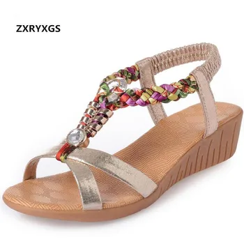 2019 New Open Toe Summer Women Sandals Soft Comfortable Flat Wedges Sandals Hand-woven Fashion Sandals Casual Shoes Plus Size
2019 New Open Toe Summer Women Sandals Soft Comfortable Flat Wedges Sandals Hand-woven Fashion Sandals Casual Shoes Plus Size