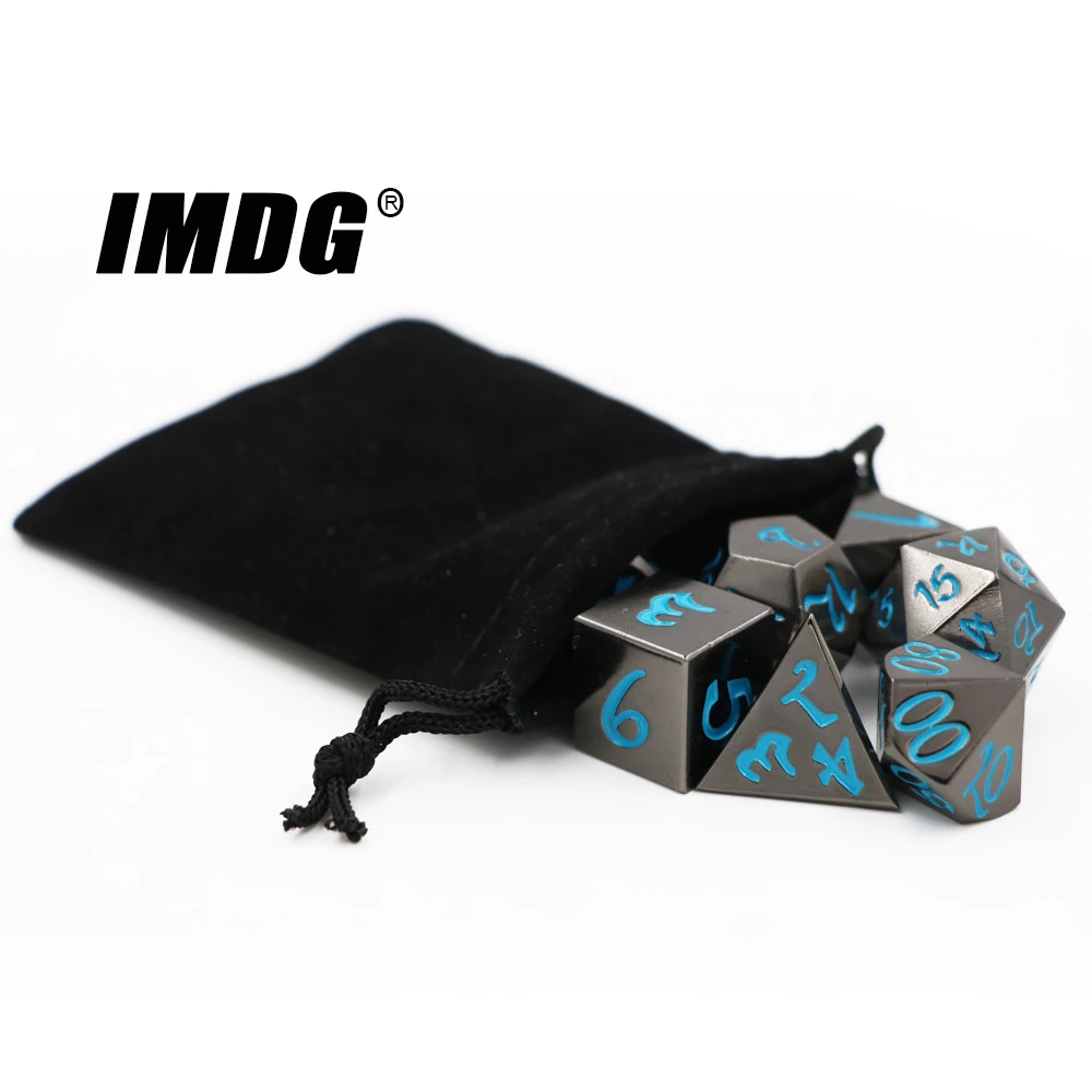 IMDG 7pcs/set Creative RPG Game Dice Polyhedron Metal Dice DND Large Font Nickel Blue Color Digital Game Dice
IMDG 7pcs/set Creative RPG Game Dice Polyhedron Metal Dice DND Large Font Nickel Blue Color Digital Game Dice