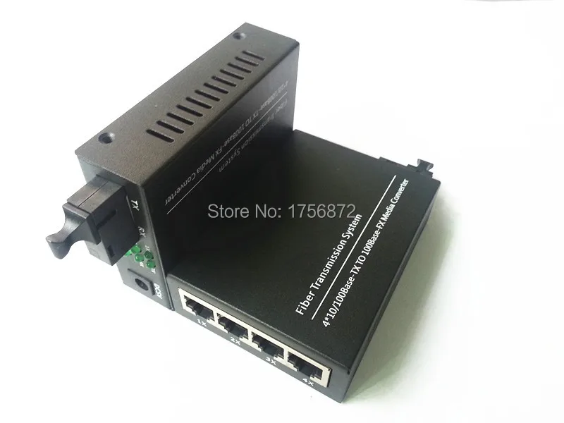 1 Pair 10/100M 4 RJ45 1 SC Singlemode Single Fiber Optical Media Converter 20KM for HD Camera Fiber Transimission System
1 Pair 10/100M 4 RJ45 1 SC Singlemode Single Fiber Optical Media Converter 20KM for HD Camera Fiber Transimission System