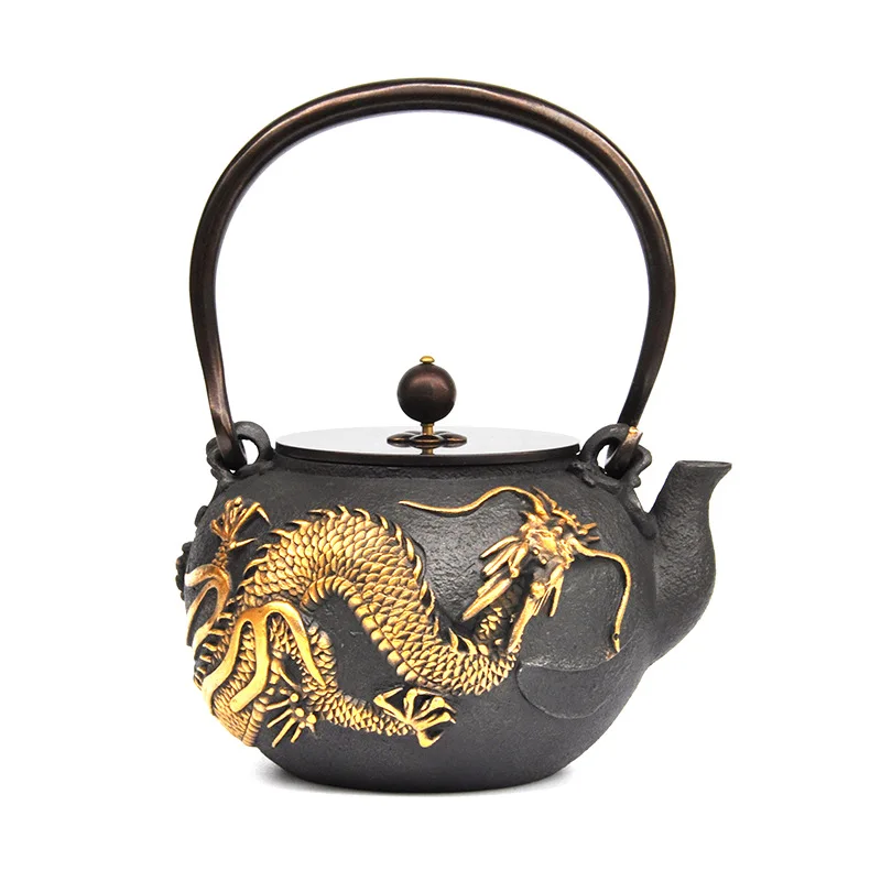 1.2L Cast Iron Gold Dragon Tea Port Cha Hu Japanese Kung Fu Tea Kettle With Filter Home Collection Gift
1.2L Cast Iron Gold Dragon Tea Port Cha Hu Japanese Kung Fu Tea Kettle With Filter Home Collection Gift
