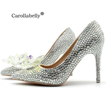 2018 New Rhinestone High Heels Cinderella Shoes Women Pumps Pointed toe Woman Crystal Wedding Shoes high heel big size
2018 New Rhinestone High Heels Cinderella Shoes Women Pumps Pointed toe Woman Crystal Wedding Shoes high heel big size