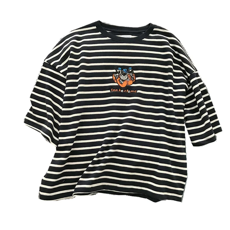 Shuchan Loose Striped T-shirts Women New 2019 Top Women Korean Clothing Fashionable Kawaii Girl Women Tops short sleeve
Shuchan Loose Striped T-shirts Women New 2019 Top Women Korean Clothing Fashionable Kawaii Girl Women Tops short sleeve
