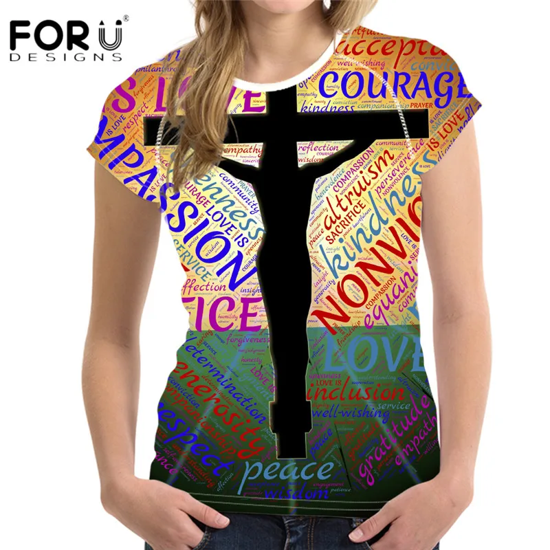 FORUDESIGNS Fashion 3D Jesus Printing Women T Shirt Summer Short Sleeve Cotton Tee Shirt for Ladies Hand Painted Female Top Tees
FORUDESIGNS Fashion 3D Jesus Printing Women T Shirt Summer Short Sleeve Cotton Tee Shirt for Ladies Hand Painted Female Top Tees