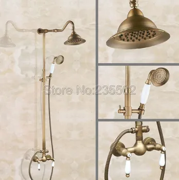 Bathroom Rain Shower Faucet Set Dual Holder Dual Control Mixer Tap Wall Mounted Antique Brass Finish lan520
Bathroom Rain Shower Faucet Set Dual Holder Dual Control Mixer Tap Wall Mounted Antique Brass Finish lan520