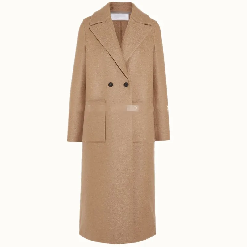 Women Long Wool blends Coats Camel straight double Pocket Office Lady autumn winter double breasted woolen coat
Women Long Wool blends Coats Camel straight double Pocket Office Lady autumn winter double breasted woolen coat