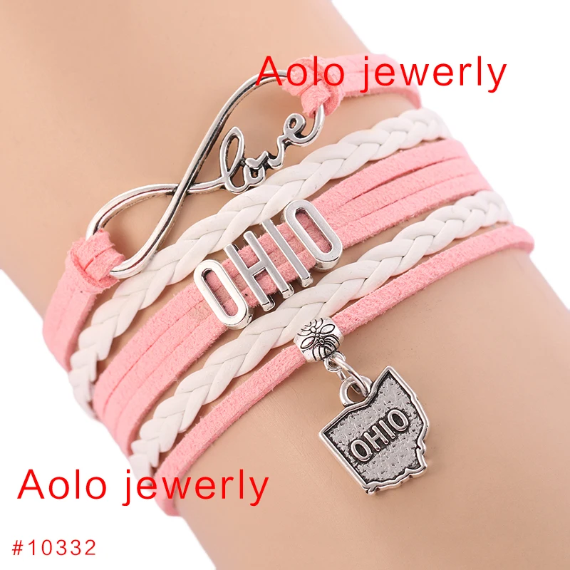 Ohio State Geography Infinity Charm Bracelet Choose Your Color Customized Infinity Bracelet Drop Shipping! #1163
Ohio State Geography Infinity Charm Bracelet Choose Your Color Customized Infinity Bracelet Drop Shipping! #1163