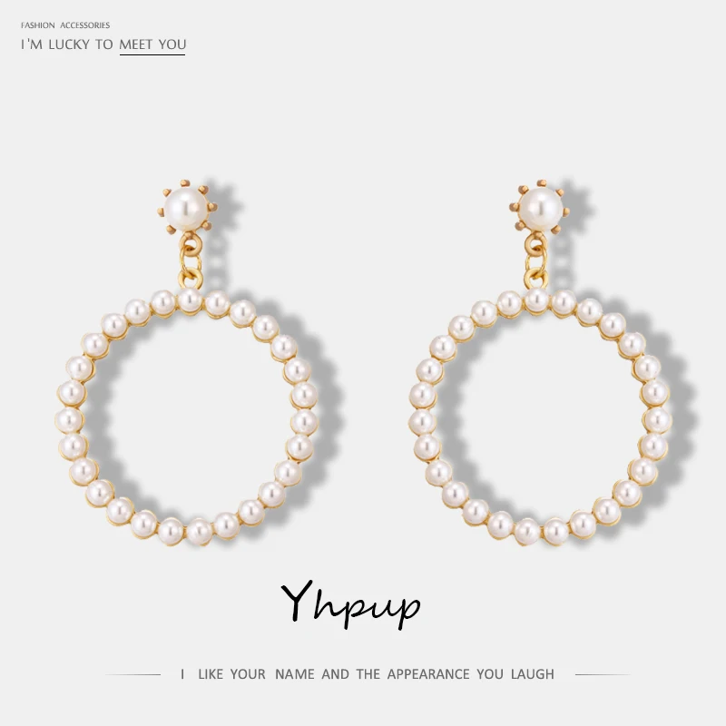 Yhpup Elegant Exquisite Round Geometric Dangle Earrings Imitation Pearls Pendant Earrings for Girl Bride Wedding Party Jewelry
Yhpup Elegant Exquisite Round Geometric Dangle Earrings Imitation Pearls Pendant Earrings for Girl Bride Wedding Party Jewelry