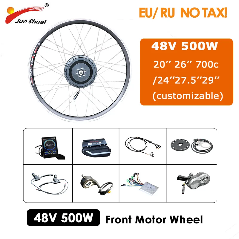 48V 500W Powerful E Bike Conversion Kit 20" 26" 700C Brushless Hub Motor Wheel for Scooter Electric Motor Bicycle Conversion Kit
48V 500W Powerful E Bike Conversion Kit 20" 26" 700C Brushless Hub Motor Wheel for Scooter Electric Motor Bicycle Conversion Kit