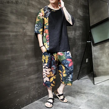 AreMoMuWha2019 Summer Men's Cotton and Linen Set Stitching T-shirt Short-sleeved Men Plus Fat Large Size Loose Beach PantsQX1014
AreMoMuWha2019 Summer Men's Cotton and Linen Set Stitching T-shirt Short-sleeved Men Plus Fat Large Size Loose Beach PantsQX1014