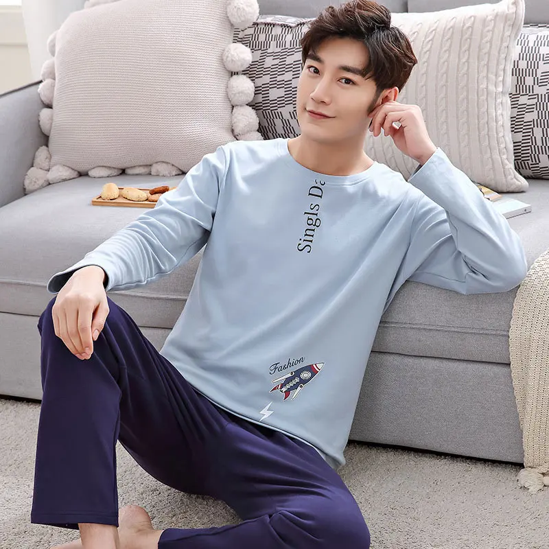 Men's Pajama Set Cotton O-Neck Long Sleeve Pajamas Sets For Men 2019 Summer Loose Male Sleep Wear Spring Letter Striped Cartoon
Men's Pajama Set Cotton O-Neck Long Sleeve Pajamas Sets For Men 2019 Summer Loose Male Sleep Wear Spring Letter Striped Cartoon