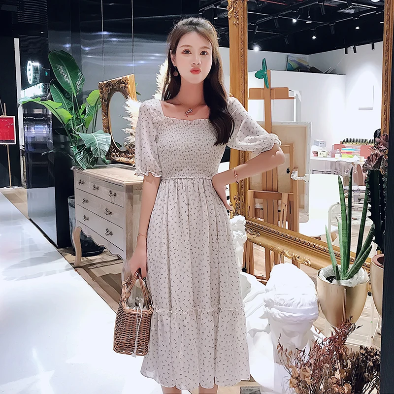 Summer Chiffon Print Midi Dress Women's Beige Sexy Boho Elegant Short Sleeve Big Swing Beach Vintage Club Party Dresses Vestidos
Summer Chiffon Print Midi Dress Women's Beige Sexy Boho Elegant Short Sleeve Big Swing Beach Vintage Club Party Dresses Vestidos