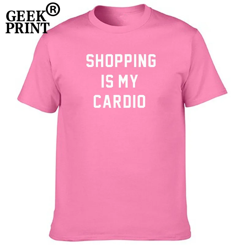 Женская футболка с надписью Shopaholic SHOPPING IS MY CARDIO Подарочная забавная для девочек