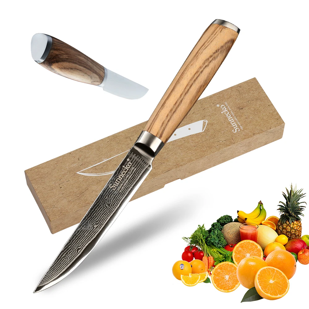 SUNNECKO Chef Knife 5 inch Kitchen Knives Japanese Damascus VG10 Steel Sharp Blade Utility Cutter Tools Original Wood Handle
SUNNECKO Chef Knife 5 inch Kitchen Knives Japanese Damascus VG10 Steel Sharp Blade Utility Cutter Tools Original Wood Handle